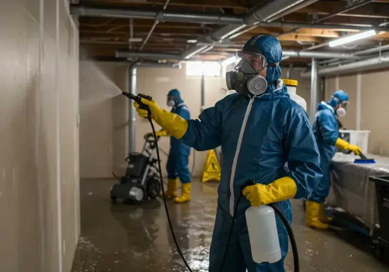 Basement Sanitization and Antimicrobial Treatment process in Port Barrington, IL