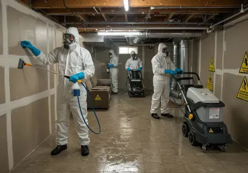 Basement Moisture Removal and Structural Drying process in Port Barrington, IL